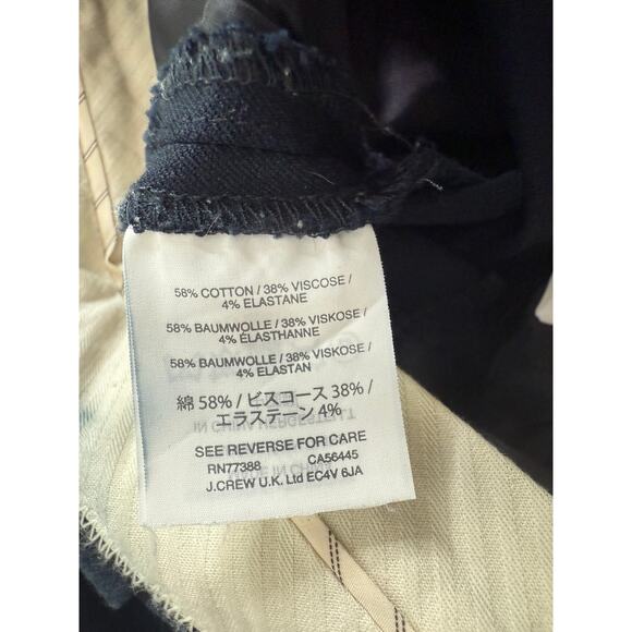 J. Crew High Rise Straight Ankle Wide Leg Stretch Trouser Pants Pockets 12 Blue - Picture 8 of 15